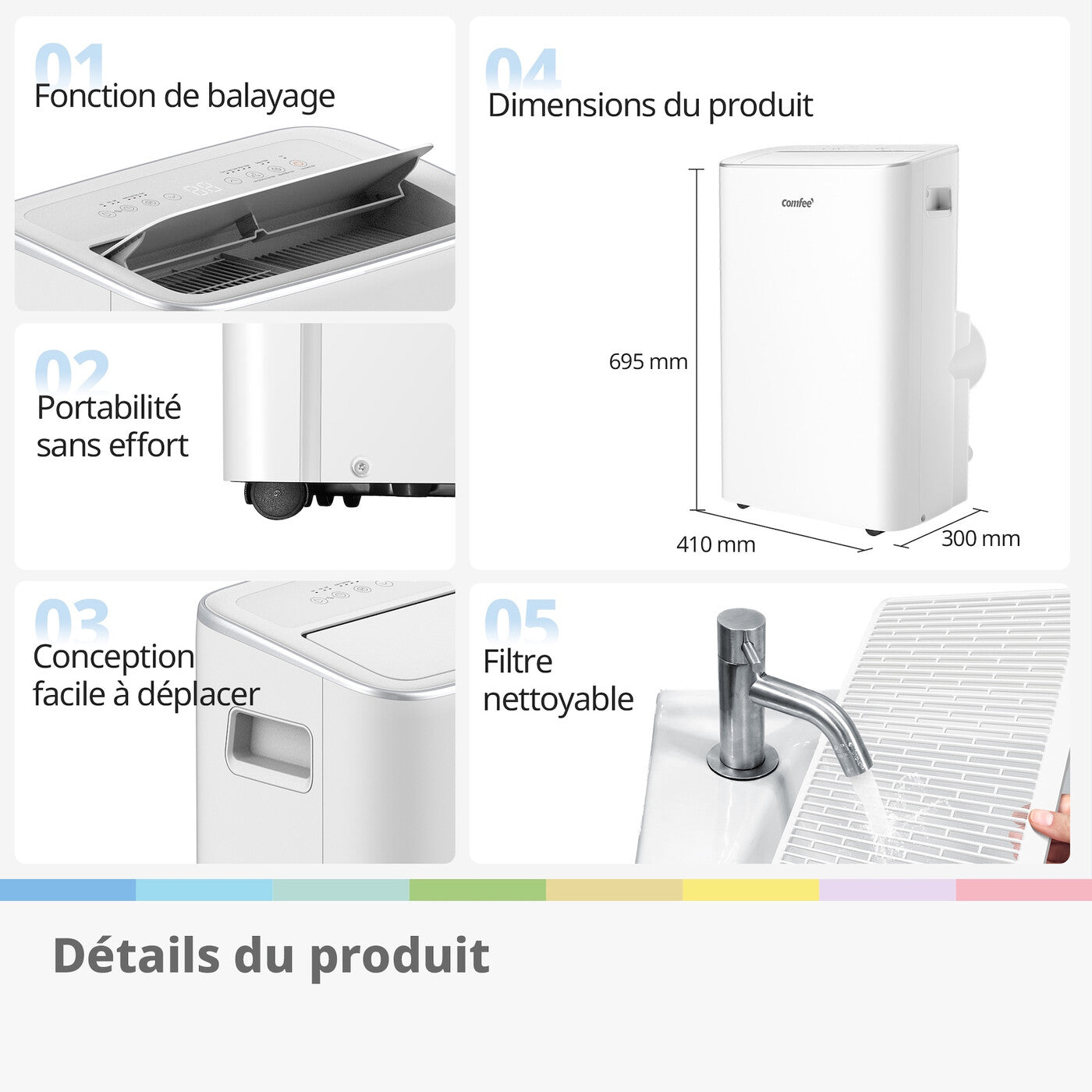 COMFEE Breezy Cool 2.6 | Climatiseur Mobile Connecté 9000 BTU