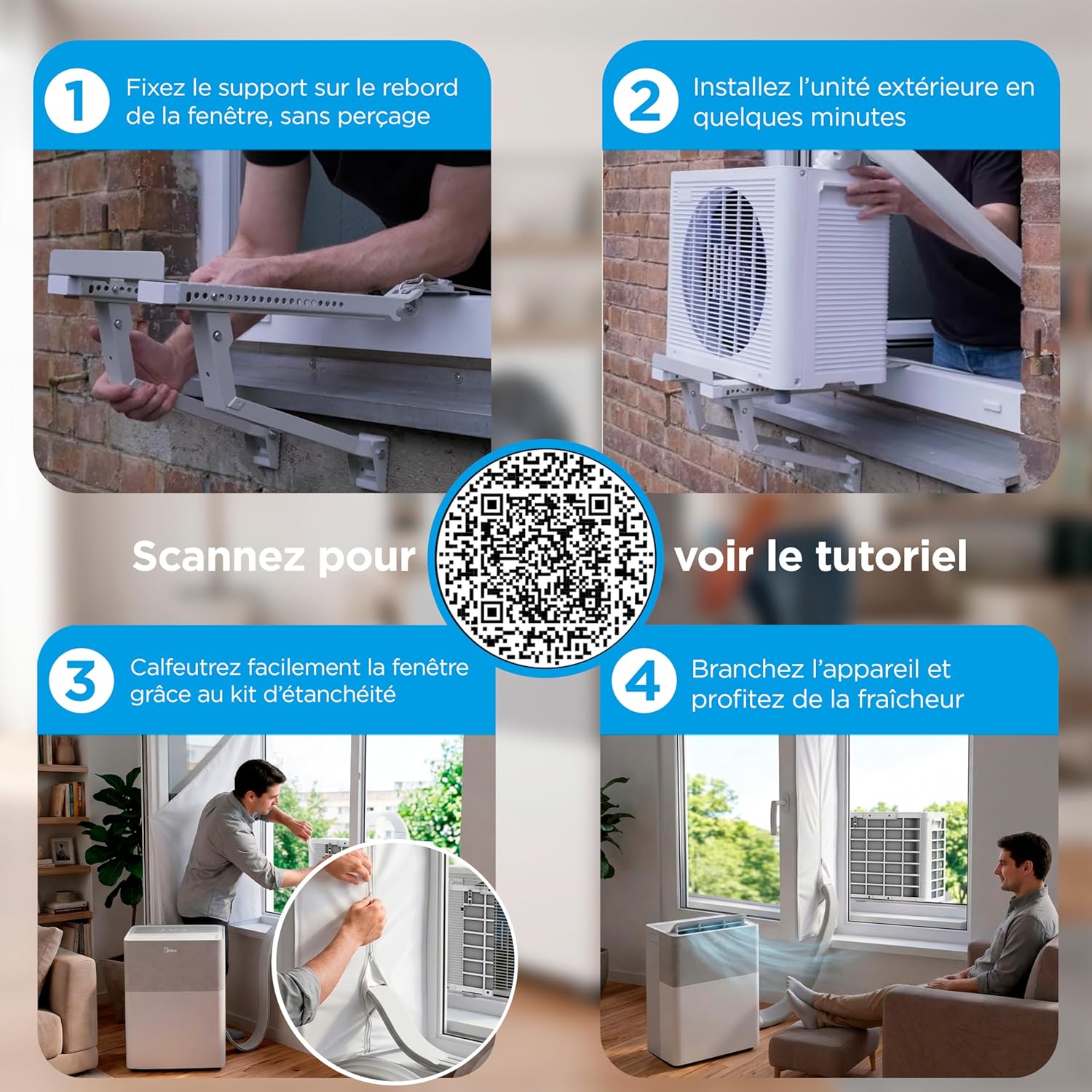MIDEA Climatiseur PortaSplit Mobile Silencieux 4-in-1| 12000 BTU