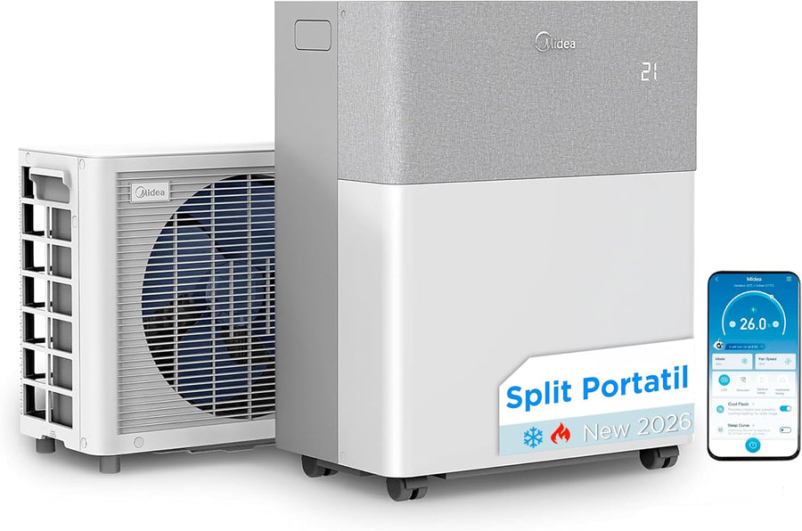 MIDEA Aire Acondicionado PortaSplit Móvil Silencioso 4 en 1 | 12000 BTU